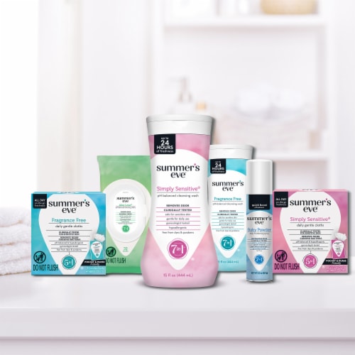 Summer's Eve Simply Sensitive 5 in 1 Daily Gentle Cloths 12 ea Perspective: bottom