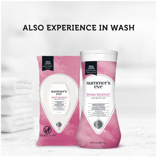 Summer's Eve Simply Sensitive Feminine Wipe Perspective: bottom