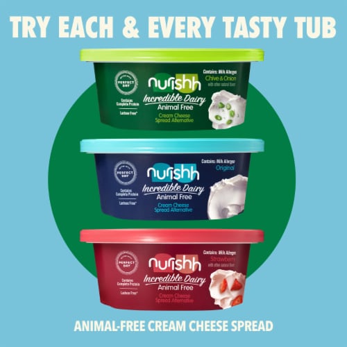 Nurishh Incredible Dairy Chive & Onion Animal Free Cream Cheese Spread Perspective: bottom