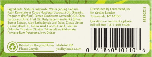 Yardley® of London Soap Bar Aloe & Avocado Perspective: bottom