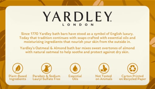 Yardley® Oatmeal and Almond Soap Bar Soap Perspective: bottom