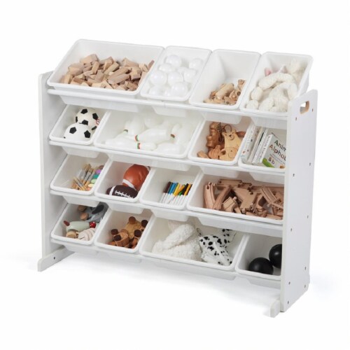 Humble Crew Cambridge Toy Storage Organizer with Storage Bins - White Perspective: bottom