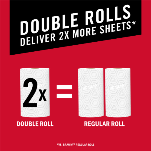 Brawny® Tear-A-Square® 3 Sheet Sizes Paper Towel Double Rolls Perspective: bottom
