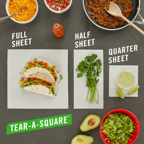 Brawny® Tear-A-Square® 3 Sheet Sizes Paper Towel Triple Rolls Perspective: bottom