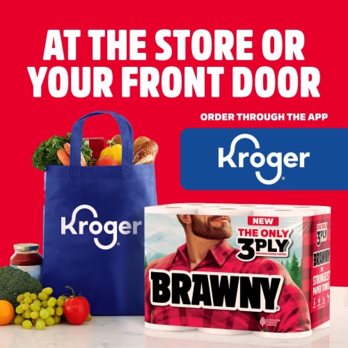 Brawny® Tear-A-Square® 3-Ply Paper Towel Triple Rolls Perspective: bottom