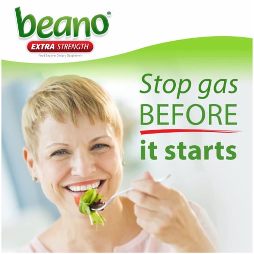 Beano Extra Strength Gas Prevention & Digestive Enzyme Supplement Perspective: bottom