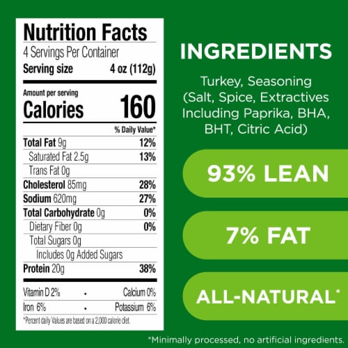 Jennie-O® Italian Seasoned Ground Turkey - 1 Lb. Tray Perspective: bottom