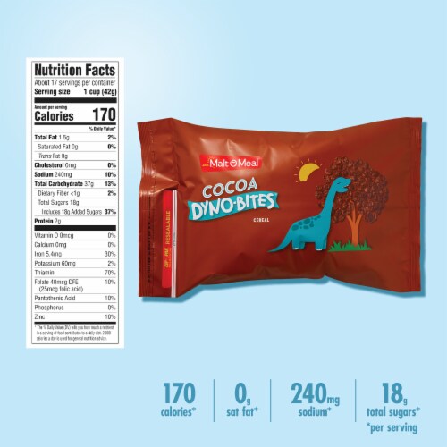 Malt-O-Meal Cocoa Dyno-Bites Bag Cereal Perspective: bottom
