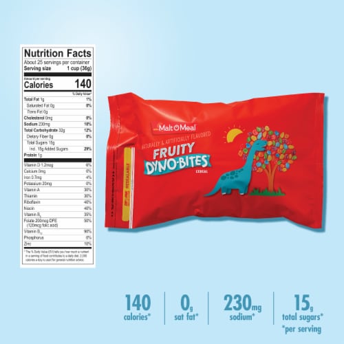 Malt-O-Meal Fruity Dyno-Bites Family Size Bag Cereal Perspective: bottom