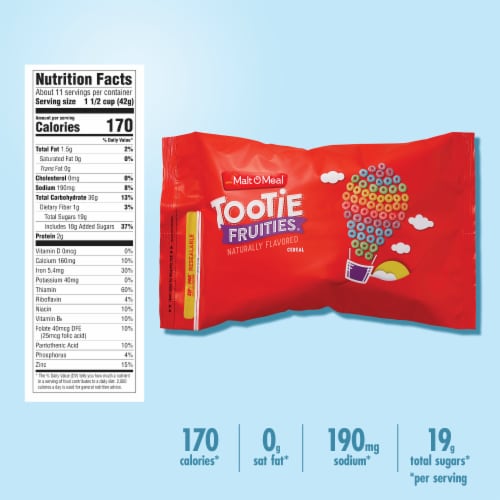 Malt-O-Meal® Tootie Fruities Bag Cereal Perspective: bottom