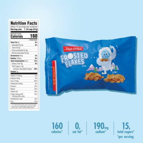 Malt-O-Meal® Frosted Flakes Bag Cereal Perspective: bottom