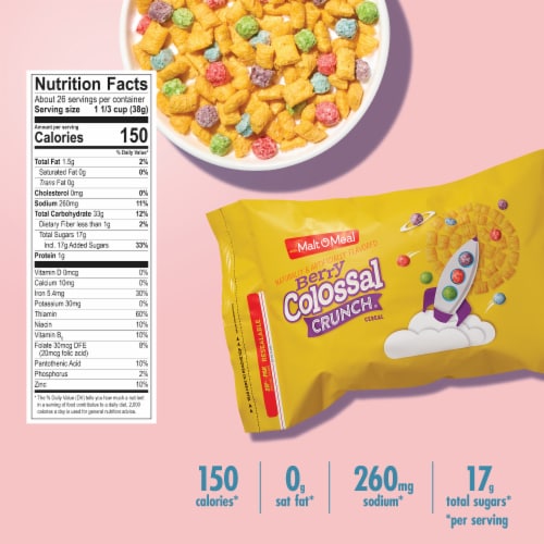 Malt-O-Meal® Berry Colossal Crunch Bag Cereal Perspective: bottom
