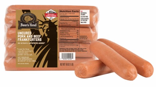 Boar's Head Uncured Pork & Beef Frankfurters Perspective: bottom