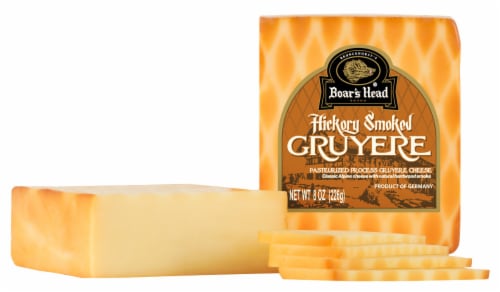 Boar's Head Hickory Smoked Gruyere Cheese Perspective: bottom
