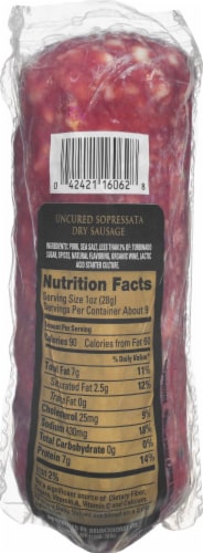 Boar's Head Uncured Sopressata Dry Sausage Perspective: bottom