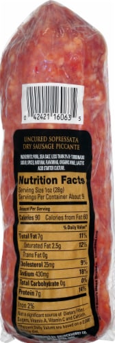 Boar's Head Uncured Sopressata Dry Sausage Piccante Perspective: bottom