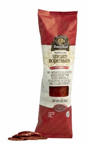 Boar's Head Superiore Uncured Sopressata Dry Sausage Piccante Perspective: bottom