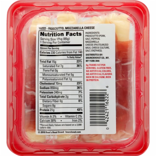 Boar’s Head Prosciutto & Mozzarella Cheese Snack Roll-up Perspective: bottom