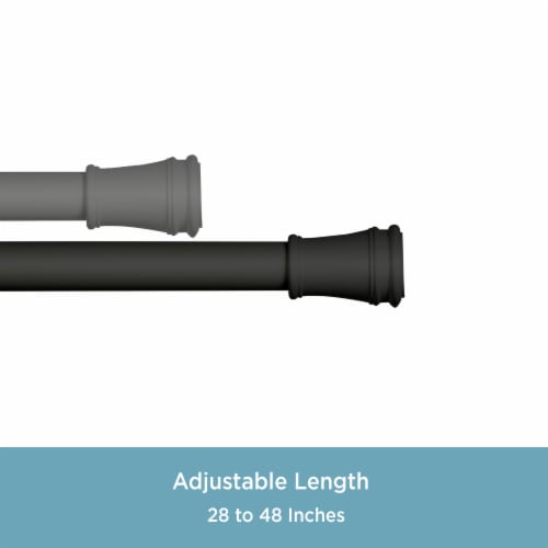 Kenney Rogers Deco Tension Curtain Rod - Black Perspective: bottom