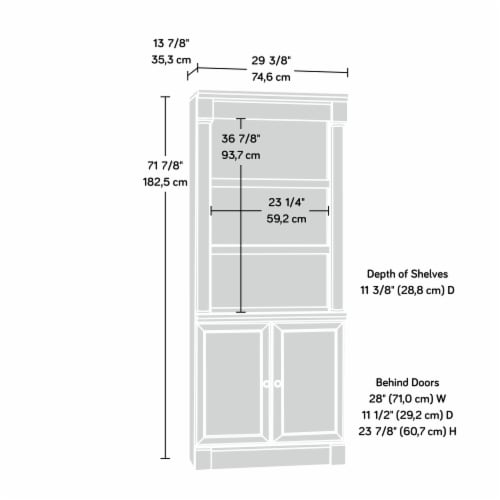 Palladia 3 Shelf Bookcase in Wind Oak - Sauder Perspective: bottom