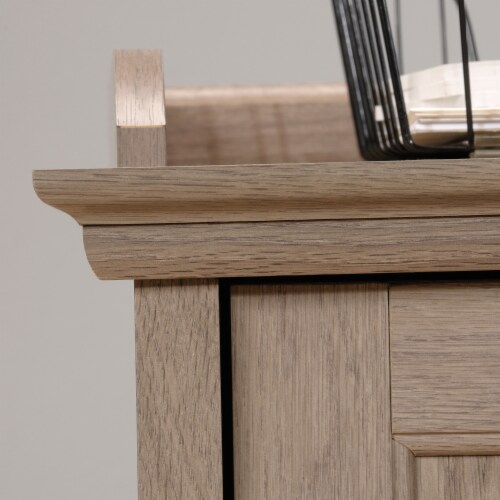 Barrister Lane L Shaped Computer Desk in Salt Oak Sauder 1