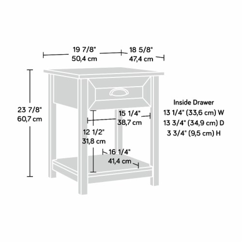 Sauder County Line End Table in Salt Oak Perspective: bottom