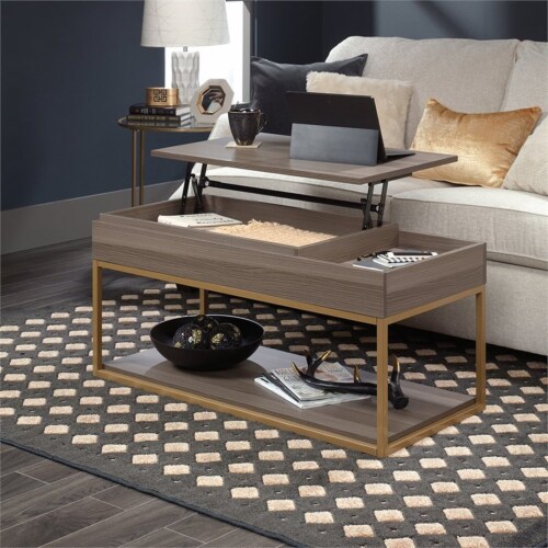 Sauder International Lux Engineered Wood Lift Top Coffee Table in