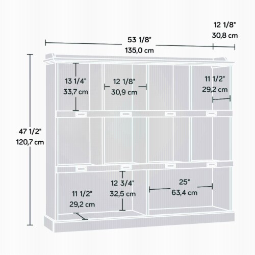 Sauder Barrister Lane Engineered Wood 10 Cubby Bookcase in White