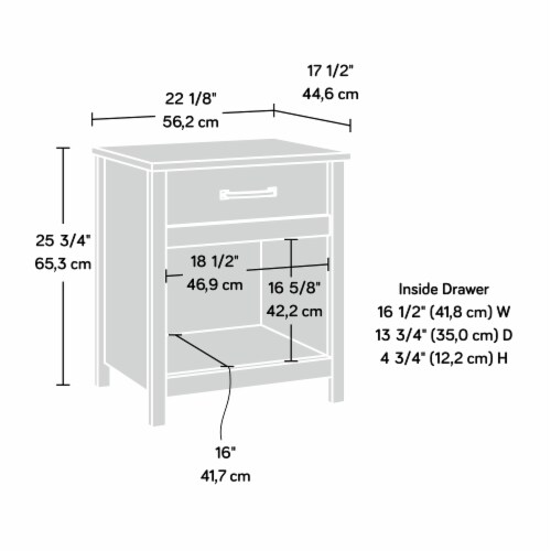Sauder Cannery Bridge Night Stand Perspective: bottom