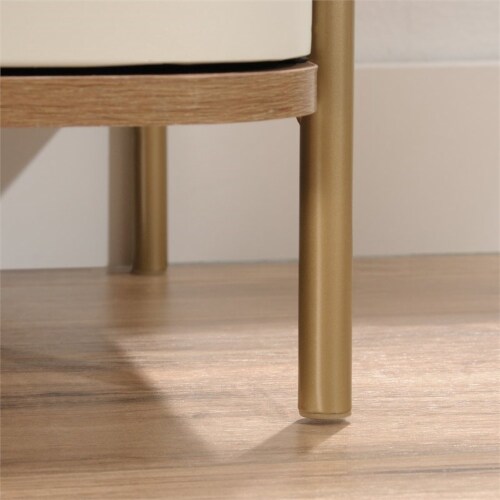 Sauder Coral Cape Engineered Wood TV Stand in Sindoori Mango/Gold Perspective: bottom