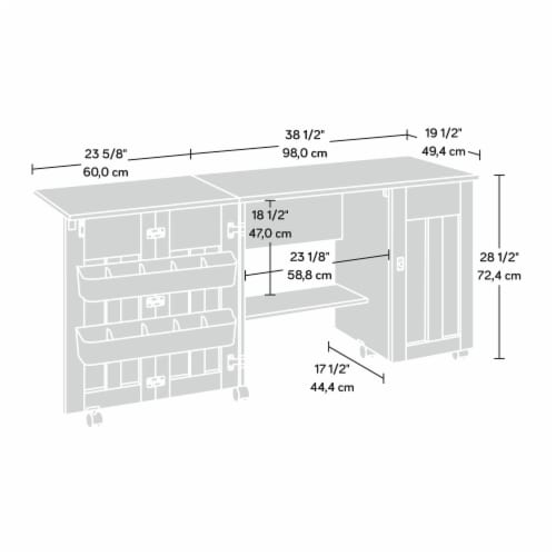 Sauder Select Sewing/Craft Cart Perspective: bottom
