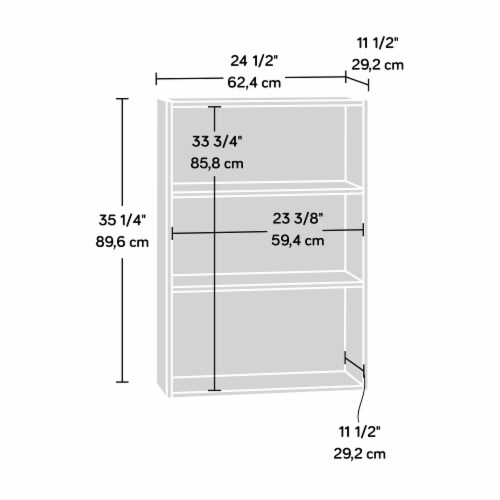 Sauder Beginnings ® Small 3-Shelf Bookcase in Silver Sycamore Perspective: bottom