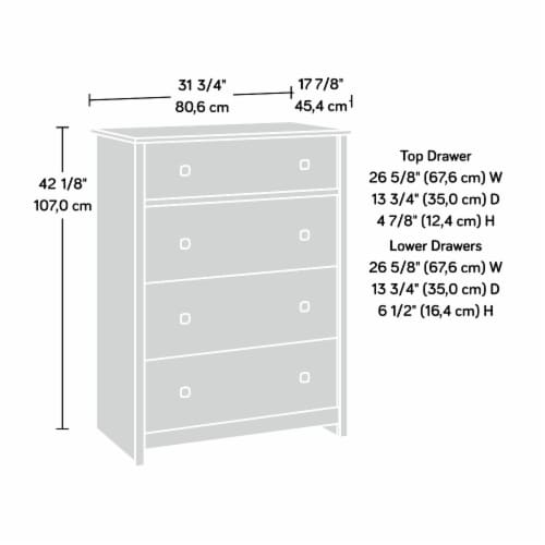 Sauder River Ranch® 4-Drawer Dresser Chest Perspective: bottom