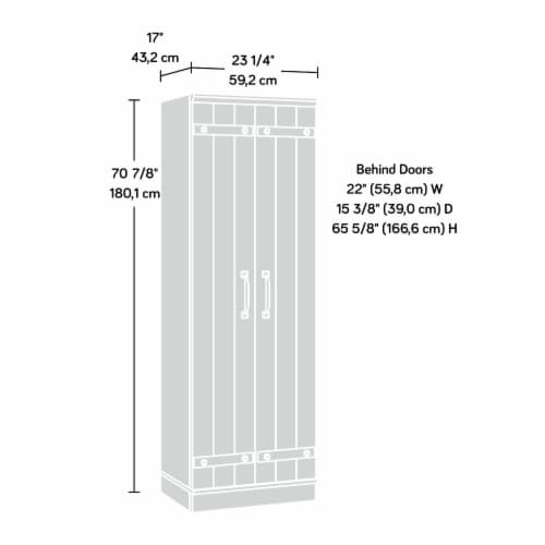 Sauder HomePlus 2-Door Kitchen Pantry Cabinet, Soft White® Finish Perspective: bottom