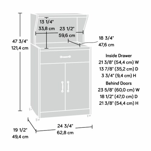 Sauder select kitchen cart for microwave in soft white 1 kroger