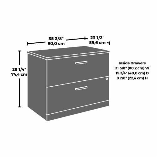 Sauder Affirm Cherry Commercial Lateral File Cabinet Perspective: bottom