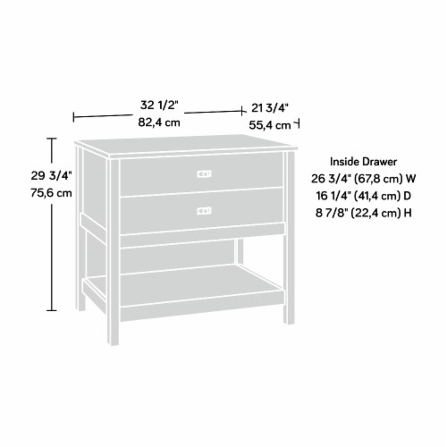 Sauder Cottage Road ® 1-Drawer Lateral File Cabinet in Raven Oak Perspective: bottom