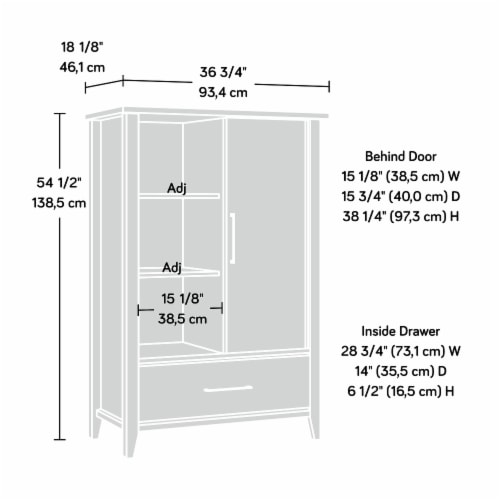 Sauder Summit Station ® Wardrobe/Armoire with Storage in Pebble Pine Perspective: bottom