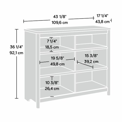 Sauder Dover Edge™ Cubby Storage Bookcase in Glacier Oak Perspective: bottom
