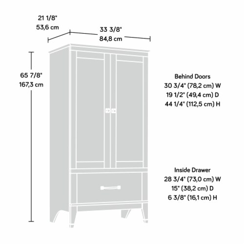 Sauder Carson Forge Armoire in Washington Cherry Perspective: bottom