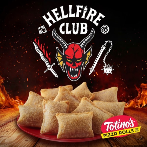 Totino's Pizza Rolls Hellfire Club Spicy Pepperoni Stranger Things Frozen Snacks Perspective: bottom