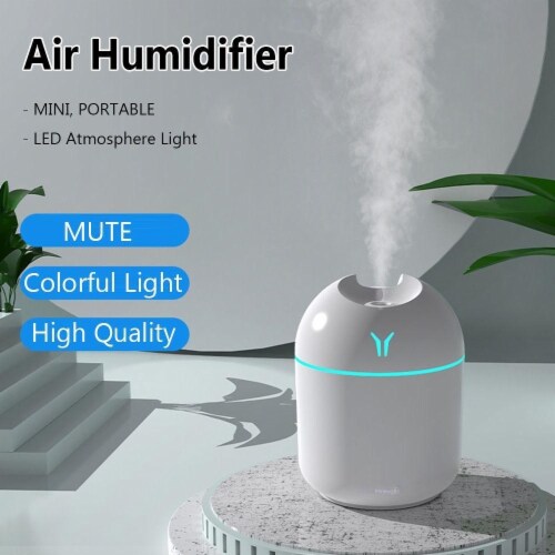 Mini Humidifier Bedroom Office Living Room Portable Low Noise Diffuser  Atmosphere Light Mist Sprayer