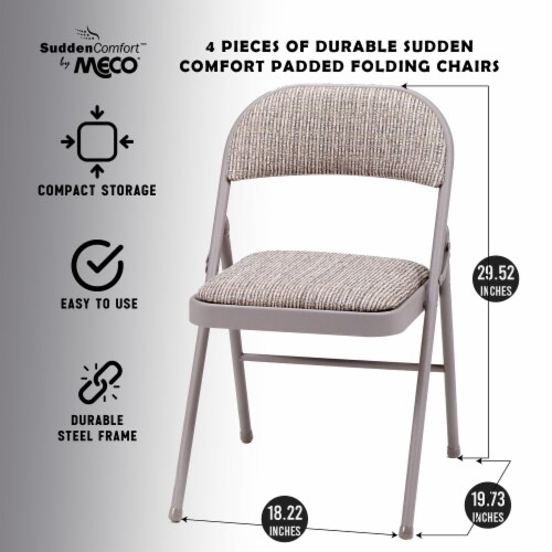 Maxchief Upholstered Padded Folding Chair, 4-pack