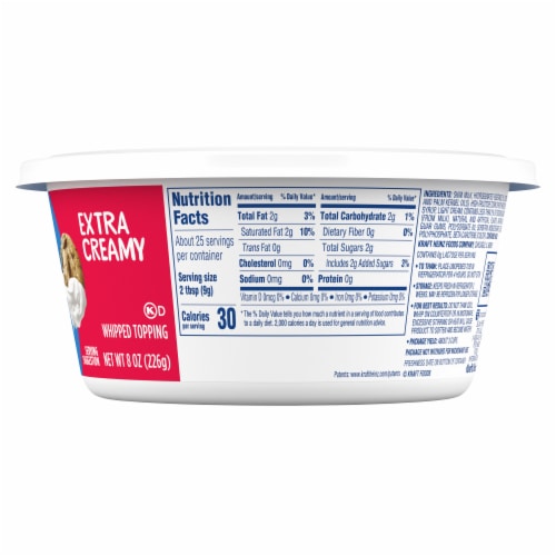 Cool Whip Extra Creamy Whipped Cream Topping Perspective: bottom