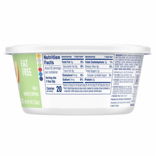 Cool Whip Fat Free Whipped Cream Topping Perspective: bottom