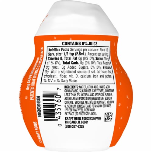 Kool-Aid Zero Sugar Orange Water Enhancer Bottle Perspective: bottom