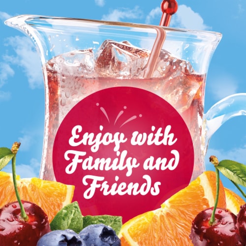 Crystal Light Fruit Punch Sugar Free Caffeine Free Powder Drink Mix Pitcher Packets Perspective: bottom