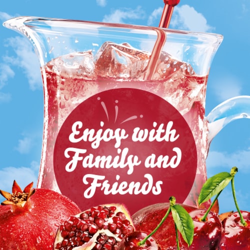 Crystal Light Cherry Pomegranate Sugar Free Caffeine Free Powder Drink Mix Pitcher Packets Perspective: bottom