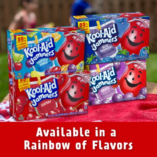 Kool Aid Jammers Cherry Kids Drink 0% Juice Box Pouches Perspective: bottom