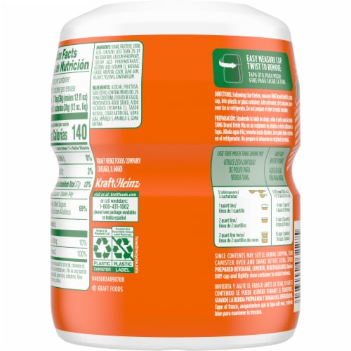 Tang Orange Drink Mix Canister Perspective: bottom